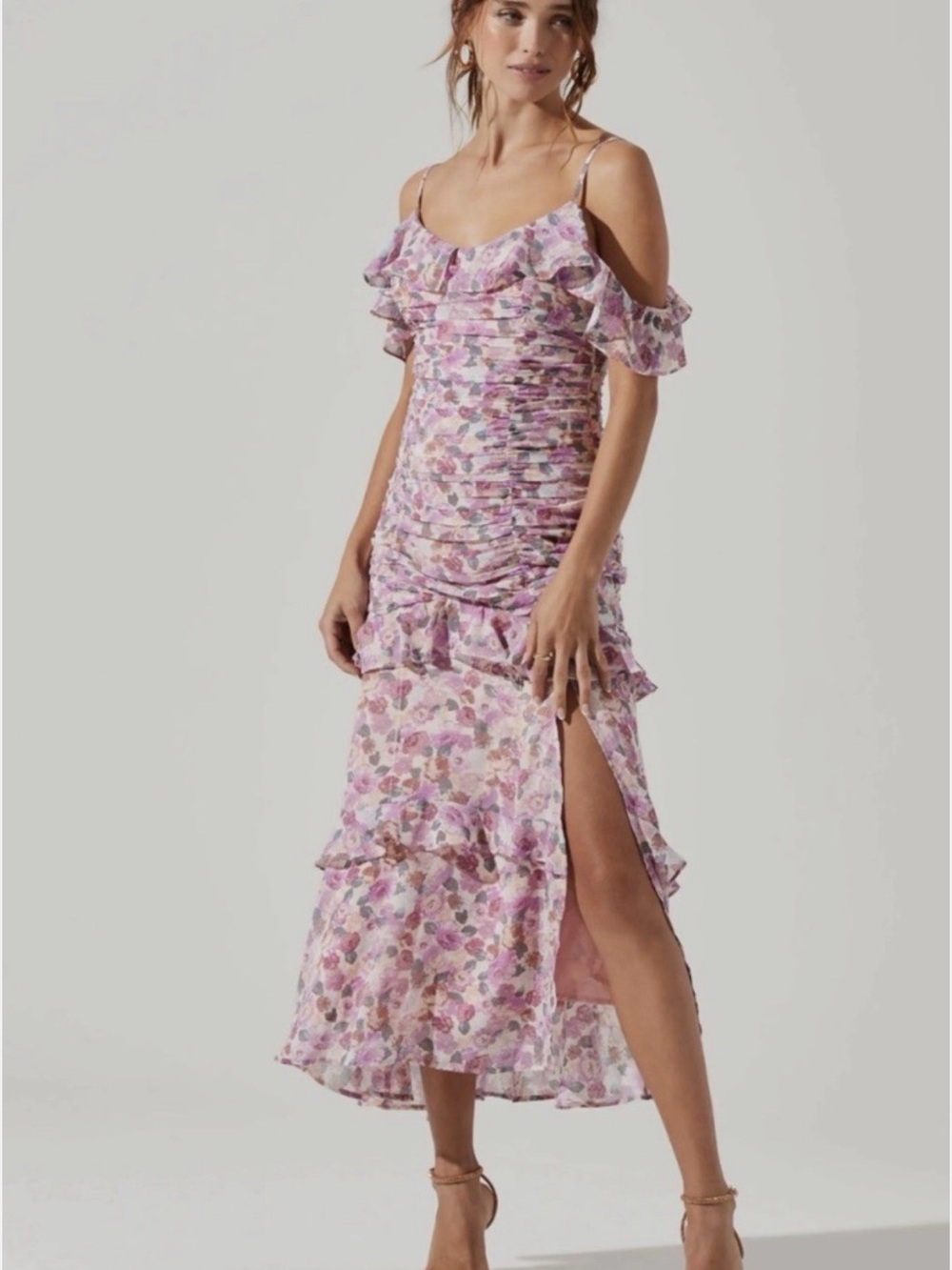 ASTR the Label DAISY DELL Floral Ruffle Dress Size S